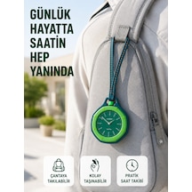 Çanta Charmı Askılı Analog Taşınabilir Saat Günlük Aksesuar Yeşil - Lisinya