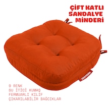 Xpermate Çift Kat Sandalye Minderi 42x42x8 Kiremit