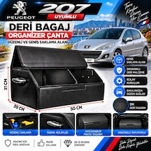 Peugeot 207 Uyumlu Oto Bagaj Organizeri Deri Bagaj Kutu Çanta 1
