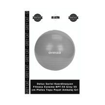 Delux Serisi Koordinasyon Fitness Esneme Bpt-55 Grey 55 Cm Plates Topu Poşet Ambalaj Gri