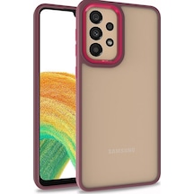 Kilifone - Galaxy A33 5g Uyumlu Kılıf Koruyucu Arkası Şeffaf Renkli Kenarlı Flora Kapak - Kırmızı - T22334