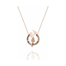 Çekirdekjewelry Anneler Günü Hediyesi 925 Ayar Gümüş Rose Gold Anne Çocuk Kolyesi Anlamlı Hediye Seçeneği Pembe