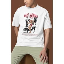 Tasarım Baki Hanma Baki Wiki Baskılı Unisex Oversize Anime Dizi K Beyaz