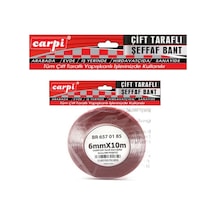 Çift Taraflı Bant 6 Mm X 10 Mt Şeffaf Silikonlu