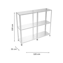 3 Katlı 2 Li Bitişik Çelik Raf 31x120x100 Cm Galvaniz Raf Arşiv Rafı Depo Rafı Kiler Rafı
