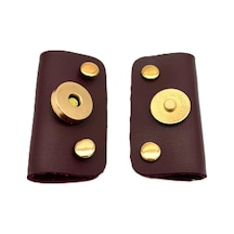Çanta Aksesuar Bordo Suni Derili Troklu Mıknatıslı Çıtçıt Light Gold Metalli