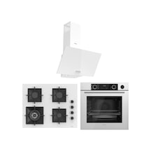 Ferre Fryart Sc Serisi XE64CB-SC406-D087  Wok'lu Beyaz 3'lü Ankastre Set