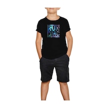 Zepplin Giyim Run Dmc Logo Siyah Çocuk Tişört