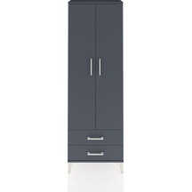 Arges Dolap 2 Raflı 2 Çekmeceli Tek Askılı 60x30x182 Antrasit... Antrasit