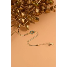 Çgk Çiğdem Gürel Kuyumculuk Mineli Yonca Balık Sırtı Altın Bileklik Çok Renkli