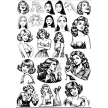 Siyah Beyaz Sticker Set