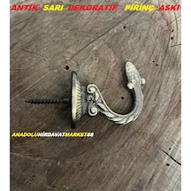 Pirinç Askı Antik Sarı Askı Mini Kanca Tesbih Askısı 1Adet