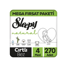 Sleepy Natural Bebek Bezi 4 Numara Maxi Mega Fırsat Paketi 270 Adet