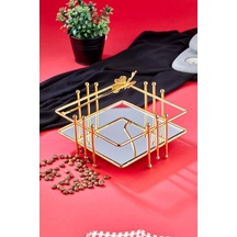 Ert Concept Kelebek Model Aynalı Peçetelik Paslanmaz Çelik Lüks Peçete Kutusu Gold