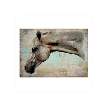 Bedeko Beyaz At Model Ahşap Tablo 35 Cm X 50 Cm
