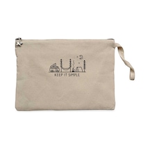 Keep It Simple Krem Clutch Astarlı Cüzdan / El Çantası