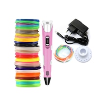 Pembe Renk 3D Pen Kalem Yazıcı ve 100 M Pla Filament 10 Renk x 10 M