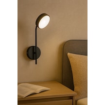 Figo Modern Tasarım Siyah Renk Beyaz Işıklı - Ledli Banyo - Mutfak - Salon Ledli Duvar Aplik Siyah Siyah