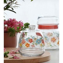 La V Cam Çiçek Dekorlu Şekerlik+reçellik+lokumluk 12 Cm 2'li Set