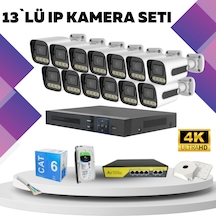13'lü Güvenlik Ip Kamera Seti - 4mp Dış Mekan Kamera, 3.6mm Lens,