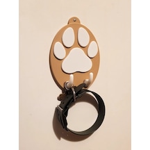 Bezos 3d Baskı Pati Şeklinde Köpek Tasma Askısı Duvara Monte Tasma Ve Aksesuar Askılığı Bej Beyaz Hb006