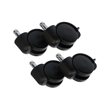 Supervac 50mm Sandalye Tekerleği, 11mm Pimli Geçme Teker, Frenli, 4'lü Set