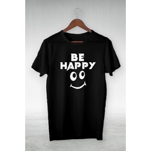 Unisex Siyah -be Happy Smile-ıllustrasyon Çizim -vip Tasarım Tshirt Siyah Unisex Siyah -be Happy Smile-ıllustrasyon Çizim -vip Tasarım Tshirt Siyah