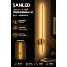 Dekoratif 20w İç Mekan Gold Kasa Amber Işık Rengi 80 Cm Duvar Aplik Pilli 1 Adet