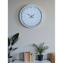 Beyaz 40 Cm Metal 24 Saat Göstergeli Özel Tasarım Duvar Saati Çok Renkli