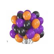 Cadılar Bayramı Pastel Siyah Mor Turuncu Balon Set 15 Adet