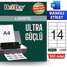 Herboy Hb-1712 105 X 42,69 Mm A4 Baskılı Laser Etiket 500 Adet