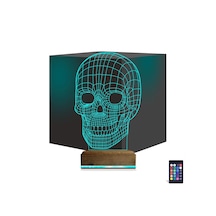 Luvivia Kuru Kafa İskelet 3d Lamba - Masa Gece Lambası Şeffaf