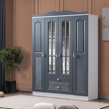 Gardırop, Country Mdf 4 Kapaklı Dolap, Antrasit Diğer