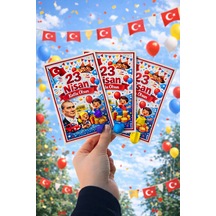 18 Adet 23 Nisan Şeker Ve Balon Konulabilen Tebrik Kartı 10 Lu Set Sınıf Dağıtımlık Hediyelik Kart