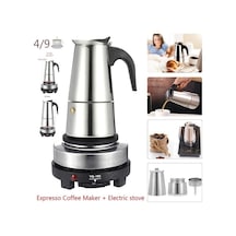 Novahub Moka Pot Çelik Elektrikli Soba Kahve Bira Su Isıtıcısı Pot Taşınabilir Espresso Kahve Makinesi - Gri