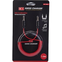 Swiss Charger Spiral Aux Kablosu Scc-10009 1.5M