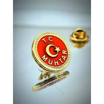 Yörük Tasarım Muhtar Altın Kaplama Mine Boyalı Yaka Rozeti