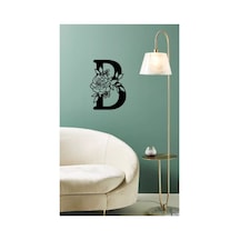Ahşap Çiçek Işlemeli B Harfi Duvar Dekoru 30 Cm Mdf Tablo