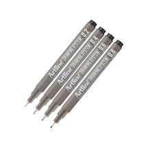 Teknik Çizim Kalemi 0.2 - 0.4 - 0.6 - 0.8 Mm Siyah 4 Lü Set Artli