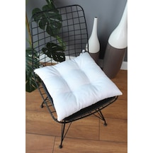 Altınpamuk Altınpamuk Beta Pofidik Beyaz Sandalye Minderi Bağcıklı 40X40Cm