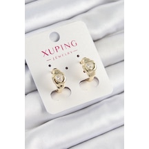 Xuping Zirkon Taşlı Kalp Model Gold Renk Kadın Küpe - Tj-bkp10840 Beyaz