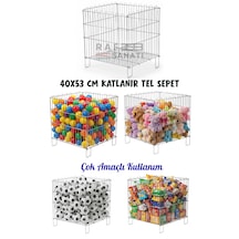 Katlanır Tel Havuz Sepeti 40x53 Cm Market Ve Mağaza Promosyon Sepeti Metal Havuz Sepet