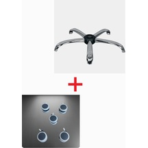 Sandofis Düz Yıldız Ayak Silikon Tekerli Döner Sandalye Ayağı