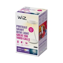 Wiz Portre Masa Lambası Ayarlanabilir Beyaz, Farklı Beyaz Tonları Seçimi, Kısılabilir, Ev Ofisinde Video Aramaları İçin Uygundur, Wi-fi Üzerinden Uygulama/ses Üzerinden Akıllı Kontrol, Beyaz .