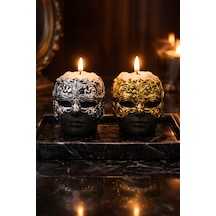 Royal Mask Kap İçi Mum Seti Gold & Silver Tasarım 2 Li Set Renkli