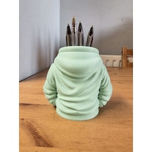 Bezos 3d Baskı Kapüşonlu Sweatshirt Kalemlik - Masaüstü Organizer-mint Erdotıca Mint Yeşili