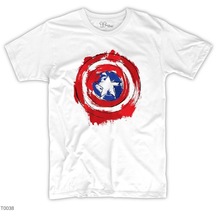 Captain America Painted Shield Beyaz Tişört