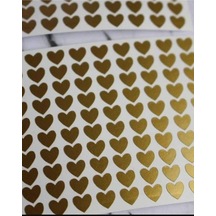 Altın Gold Kalp Şekilli Sticker Etiket Hediye Paketleme Etiketi 3x3 Cm Diğer