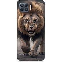 Oppo Reno 4 Lite Uyumlu Saldırgan Aslan Desenli Silikon Kılıf