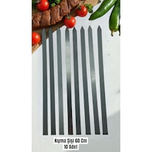 Kebap Kıyma Şişi 10 Adet 60 Cm Genişlik 2 Cm,2 Mm Kalınlık -silm